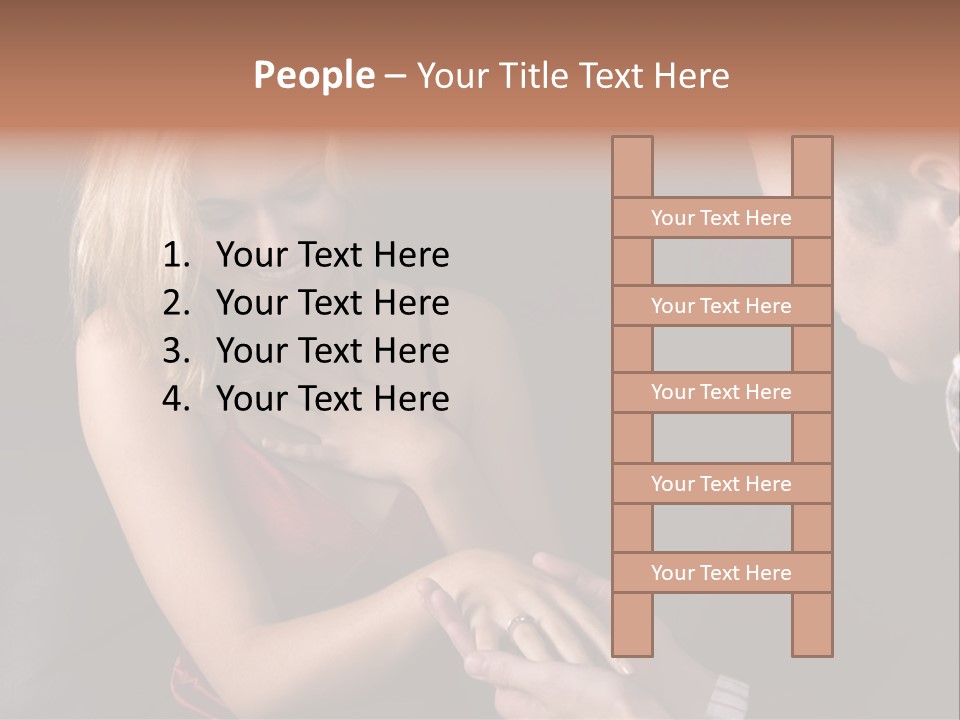 Man Proposing To A Beautiful Young Blond Girl While Holding Out Ring In Box PowerPoint Template