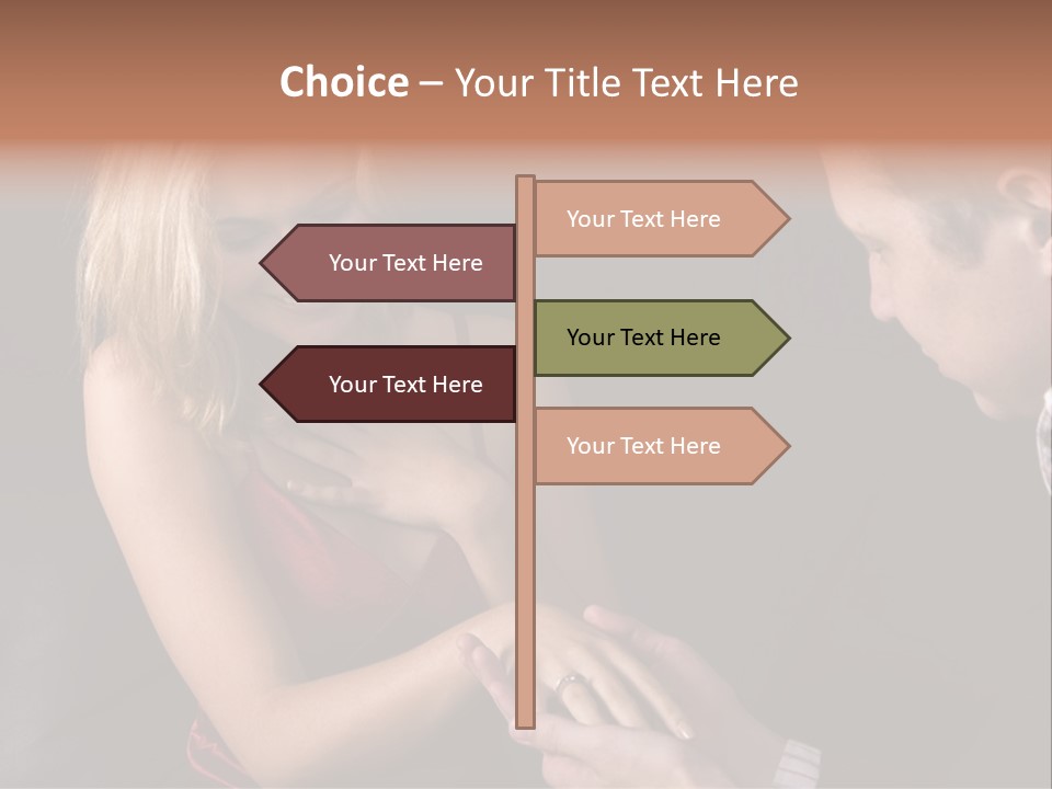 Man Proposing To A Beautiful Young Blond Girl While Holding Out Ring In Box PowerPoint Template