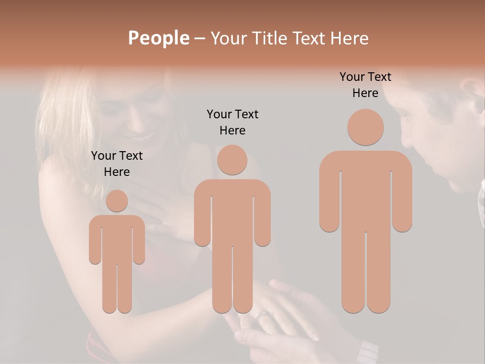 Man Proposing To A Beautiful Young Blond Girl While Holding Out Ring In Box PowerPoint Template