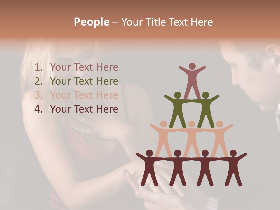 Man Proposing To A Beautiful Young Blond Girl While Holding Out Ring In Box PowerPoint Template