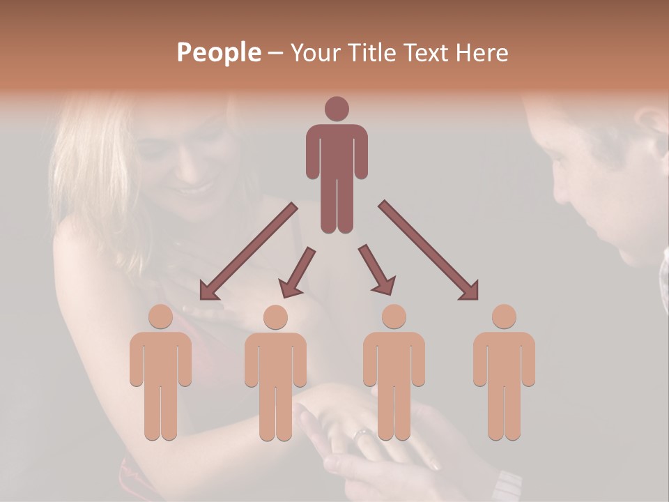 Man Proposing To A Beautiful Young Blond Girl While Holding Out Ring In Box PowerPoint Template