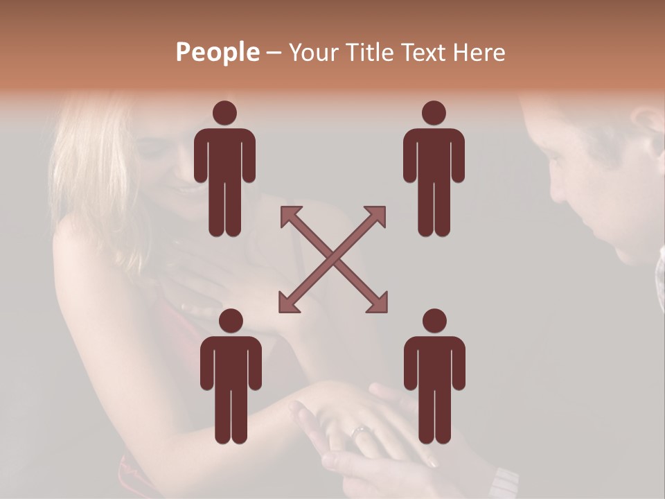 Man Proposing To A Beautiful Young Blond Girl While Holding Out Ring In Box PowerPoint Template