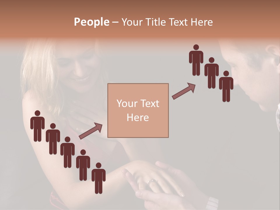 Man Proposing To A Beautiful Young Blond Girl While Holding Out Ring In Box PowerPoint Template