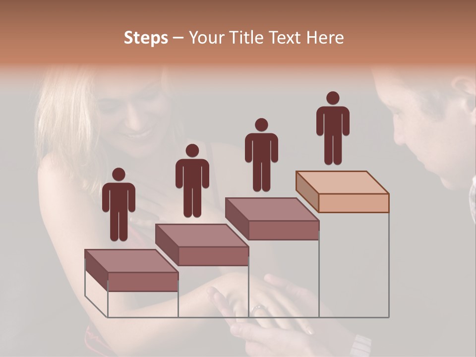 Man Proposing To A Beautiful Young Blond Girl While Holding Out Ring In Box PowerPoint Template
