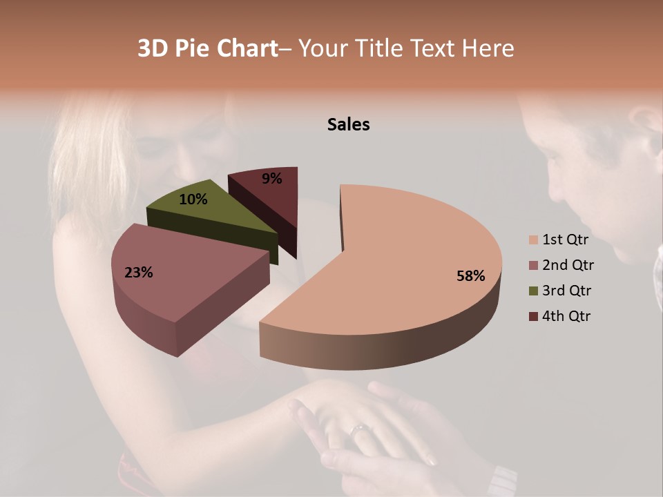 Man Proposing To A Beautiful Young Blond Girl While Holding Out Ring In Box PowerPoint Template
