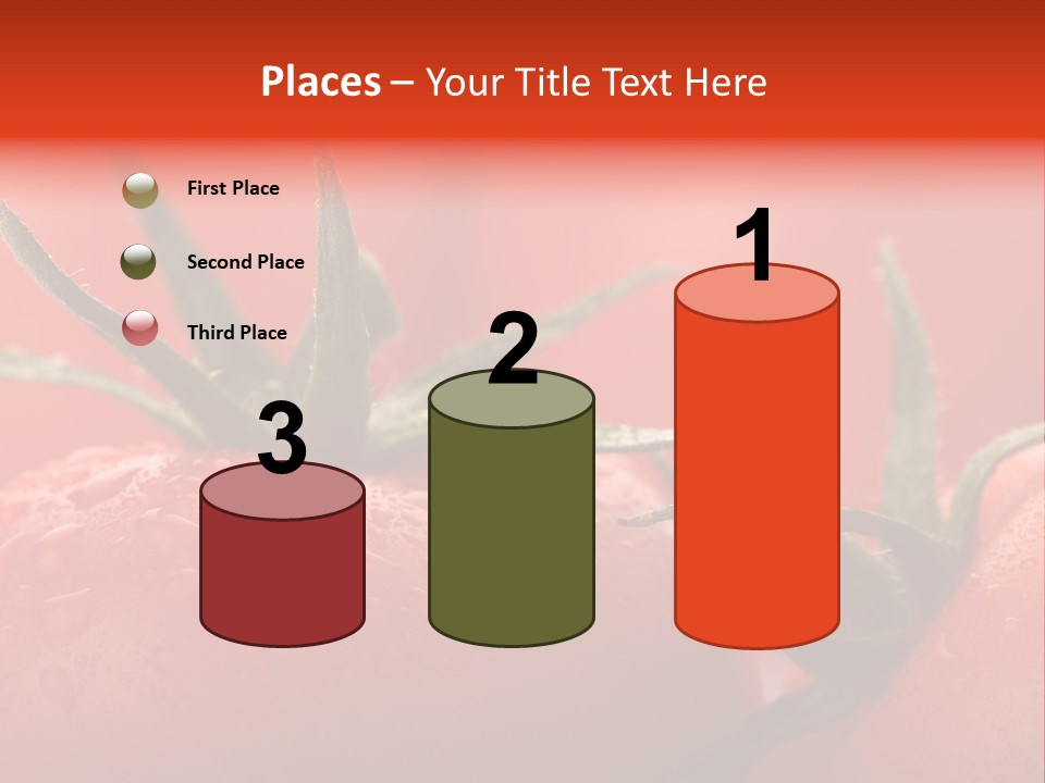 Perfect Fresh Red Wet Tomatoes With Tomato On Background, Very Soft Focus, Super Macro Shot. PowerPoint Template