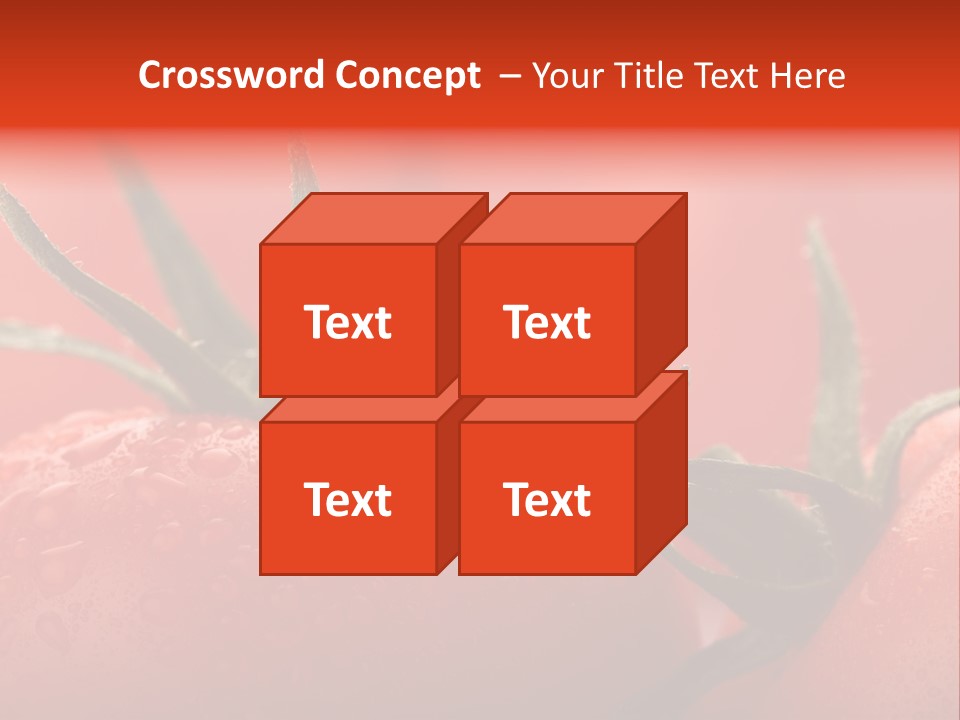 Perfect Fresh Red Wet Tomatoes With Tomato On Background, Very Soft Focus, Super Macro Shot. PowerPoint Template