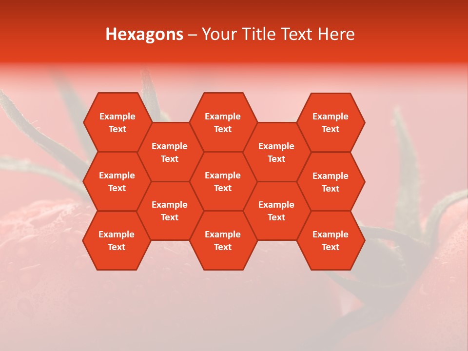 Perfect Fresh Red Wet Tomatoes With Tomato On Background, Very Soft Focus, Super Macro Shot. PowerPoint Template