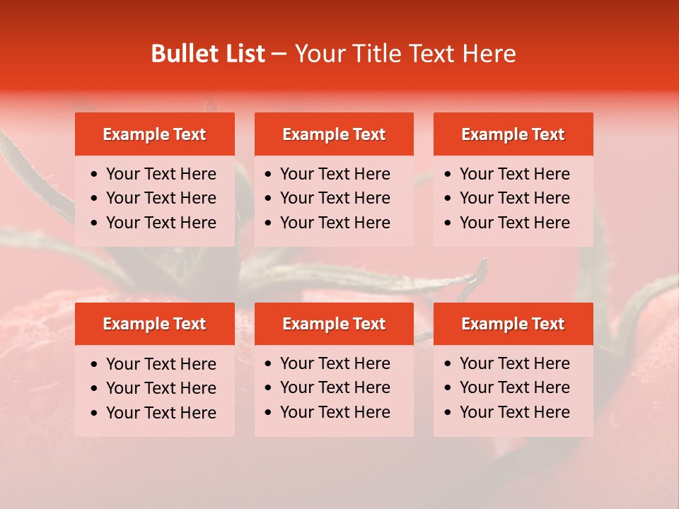 Perfect Fresh Red Wet Tomatoes With Tomato On Background, Very Soft Focus, Super Macro Shot. PowerPoint Template