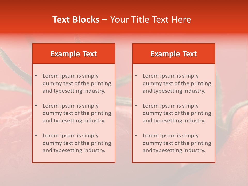 Perfect Fresh Red Wet Tomatoes With Tomato On Background, Very Soft Focus, Super Macro Shot. PowerPoint Template