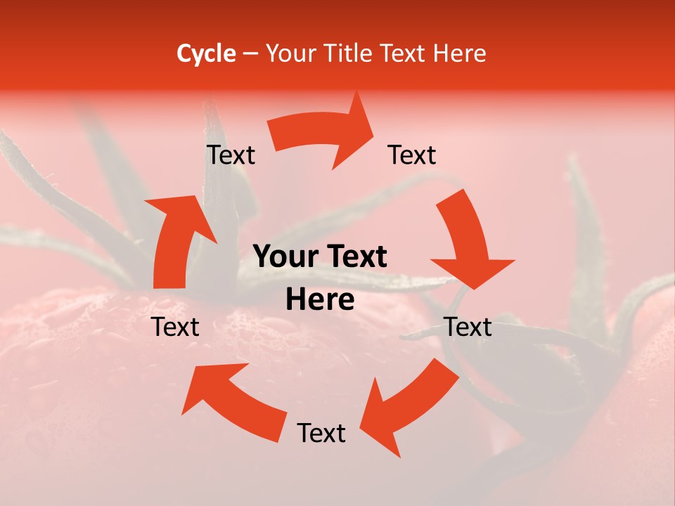 Perfect Fresh Red Wet Tomatoes With Tomato On Background, Very Soft Focus, Super Macro Shot. PowerPoint Template