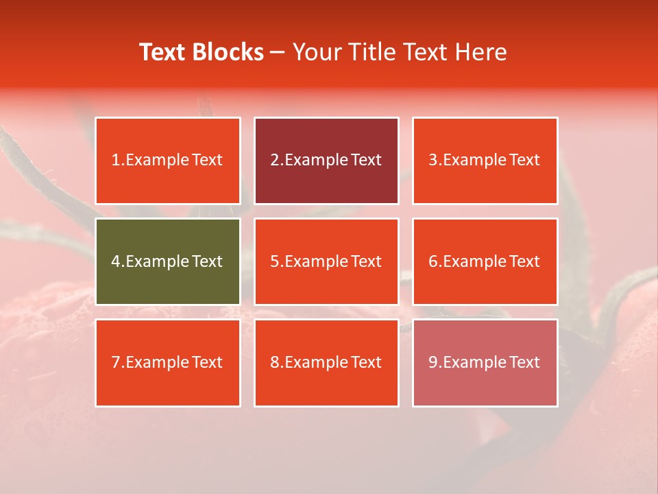 Perfect Fresh Red Wet Tomatoes With Tomato On Background, Very Soft Focus, Super Macro Shot. PowerPoint Template