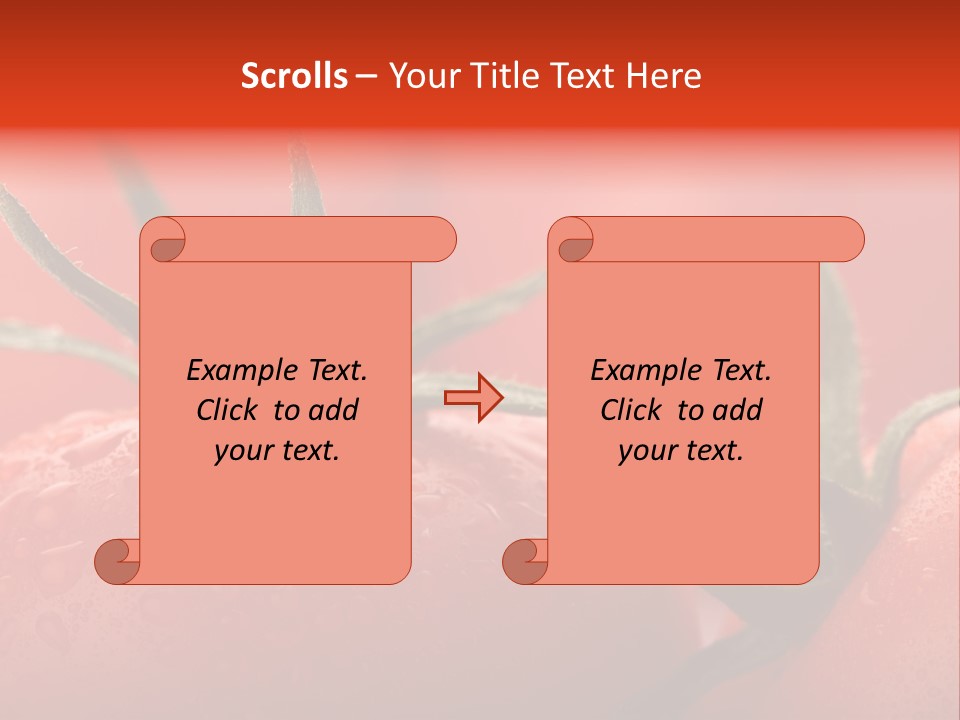 Perfect Fresh Red Wet Tomatoes With Tomato On Background, Very Soft Focus, Super Macro Shot. PowerPoint Template