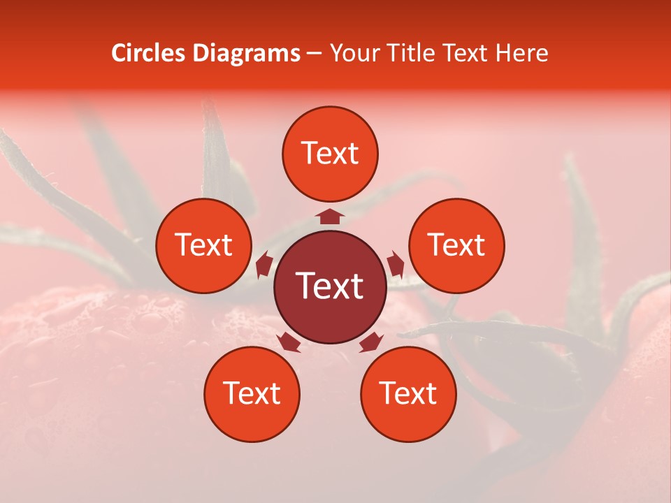 Perfect Fresh Red Wet Tomatoes With Tomato On Background, Very Soft Focus, Super Macro Shot. PowerPoint Template