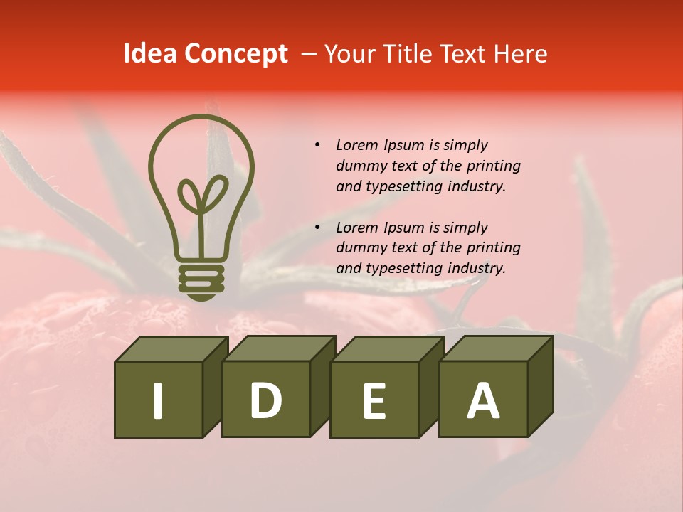 Perfect Fresh Red Wet Tomatoes With Tomato On Background, Very Soft Focus, Super Macro Shot. PowerPoint Template