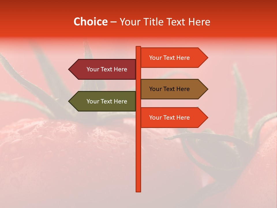 Perfect Fresh Red Wet Tomatoes With Tomato On Background, Very Soft Focus, Super Macro Shot. PowerPoint Template