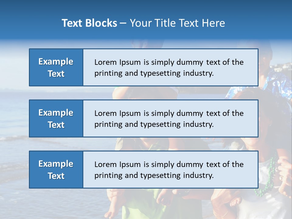 Beautiful Young Family Playing At The Beach In The Morning Sun... PowerPoint Template