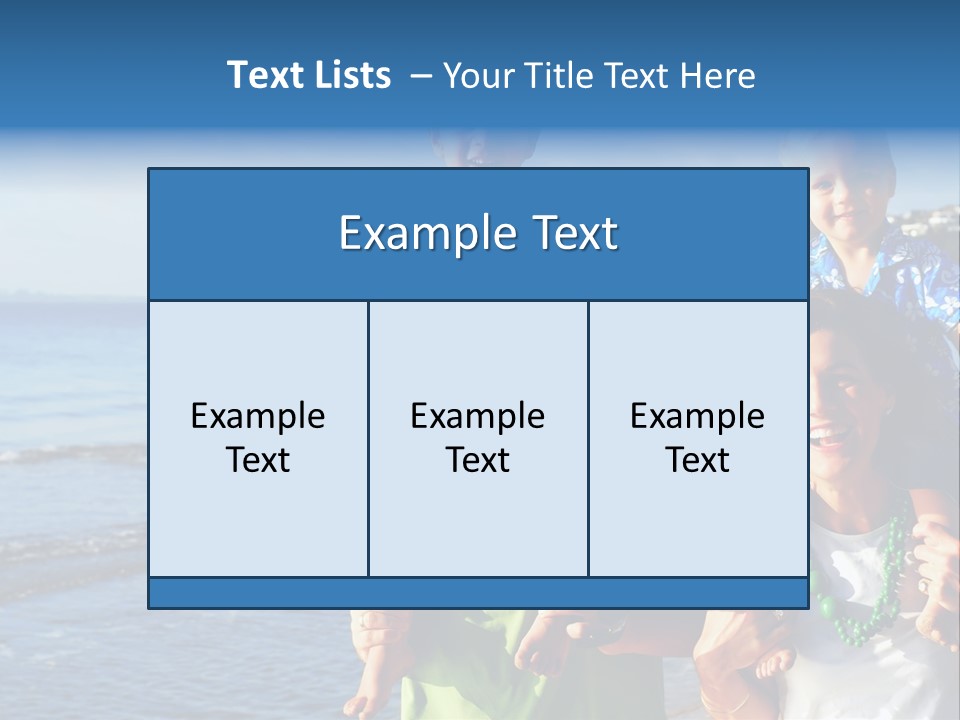 Beautiful Young Family Playing At The Beach In The Morning Sun... PowerPoint Template