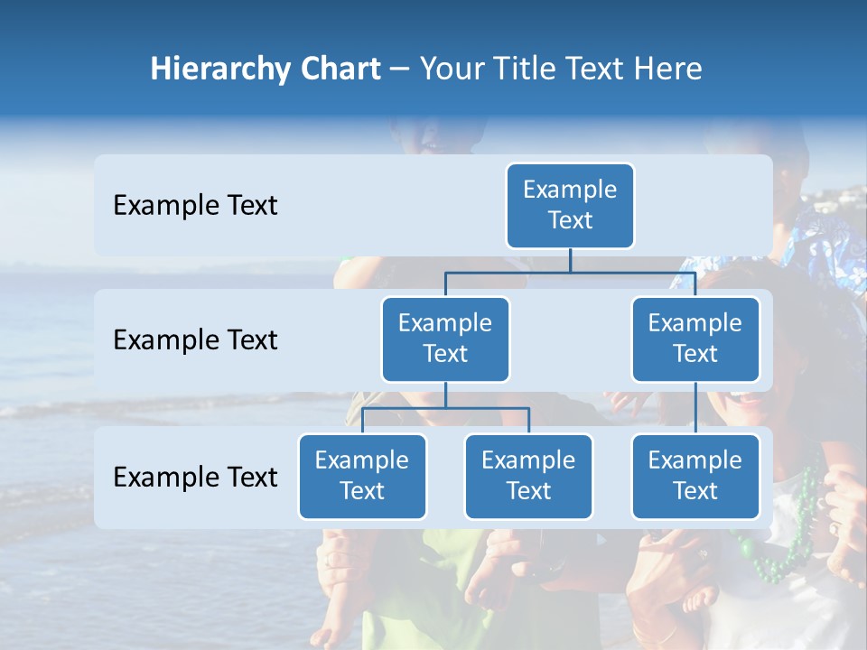 Beautiful Young Family Playing At The Beach In The Morning Sun... PowerPoint Template