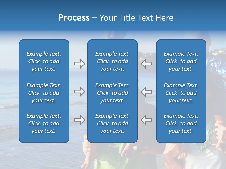 Beautiful Young Family Playing At The Beach In The Morning Sun... PowerPoint Template
