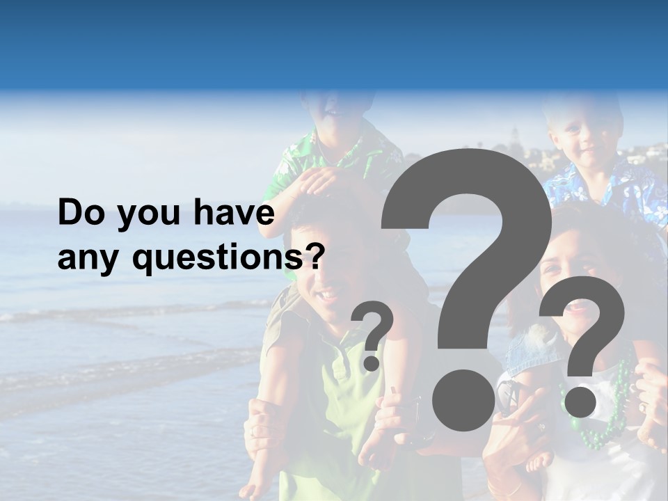 Beautiful Young Family Playing At The Beach In The Morning Sun... PowerPoint Template