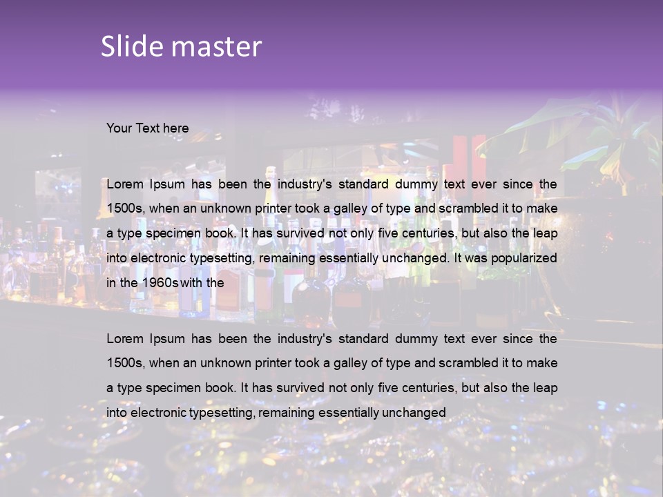 A Bar Filled With Lots Of Bottles Of Liquor PowerPoint Template