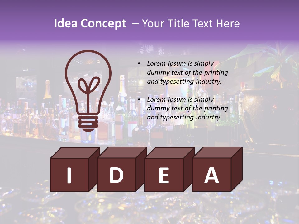 A Bar Filled With Lots Of Bottles Of Liquor PowerPoint Template