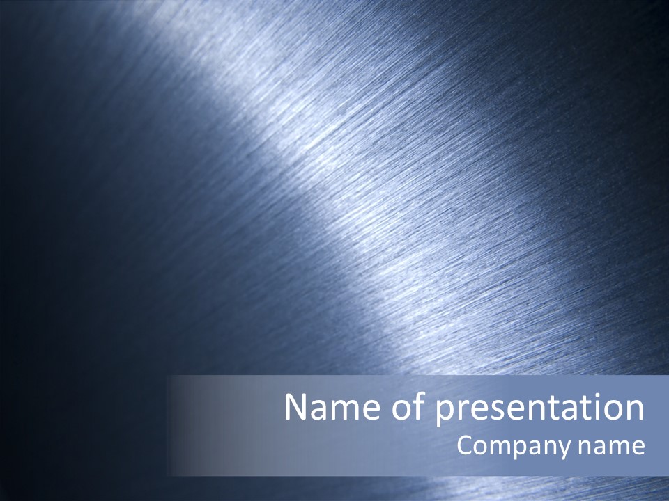 A Shiny Metal Surface With The Words Name Of Presentation PowerPoint Template