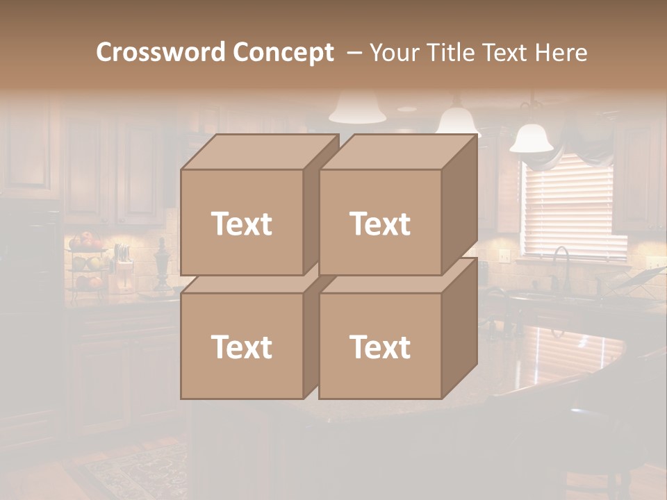 A Large Kitchen With A Center Island In The Middle Of It PowerPoint Template