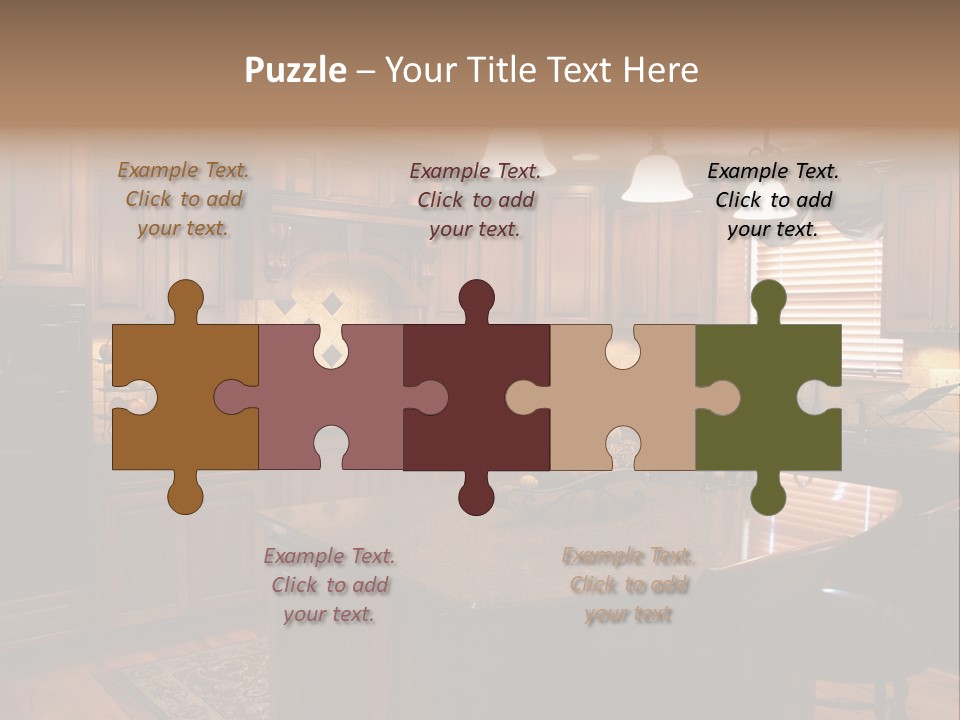 A Large Kitchen With A Center Island In The Middle Of It PowerPoint Template