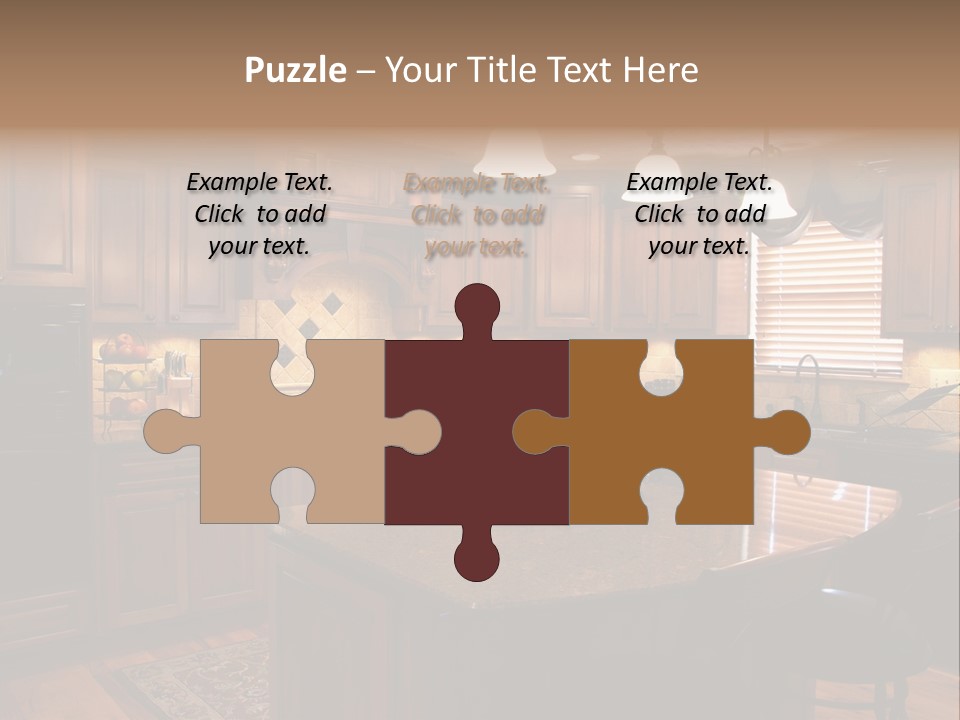 A Large Kitchen With A Center Island In The Middle Of It PowerPoint Template