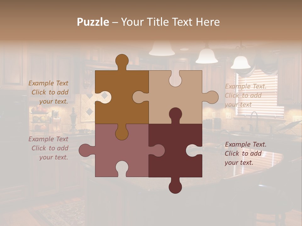 A Large Kitchen With A Center Island In The Middle Of It PowerPoint Template