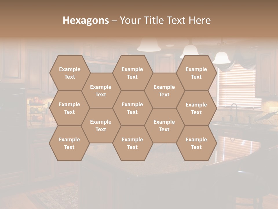 A Large Kitchen With A Center Island In The Middle Of It PowerPoint Template