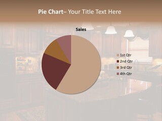 A Large Kitchen With A Center Island In The Middle Of It PowerPoint Template