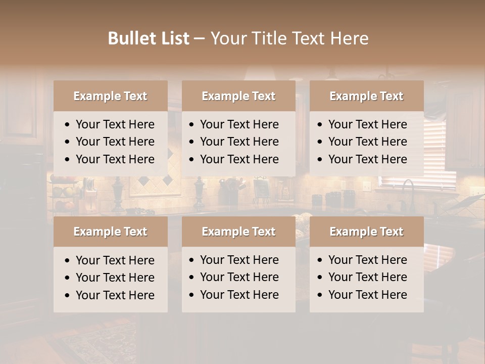 A Large Kitchen With A Center Island In The Middle Of It PowerPoint Template