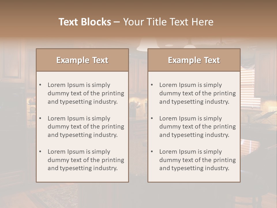 A Large Kitchen With A Center Island In The Middle Of It PowerPoint Template
