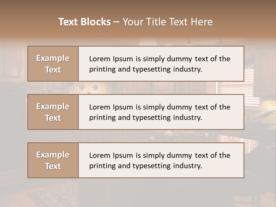 A Large Kitchen With A Center Island In The Middle Of It PowerPoint Template