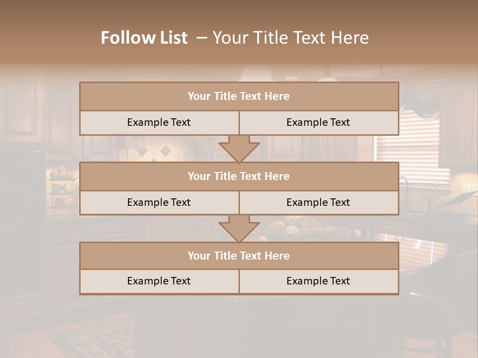 A Large Kitchen With A Center Island In The Middle Of It PowerPoint Template