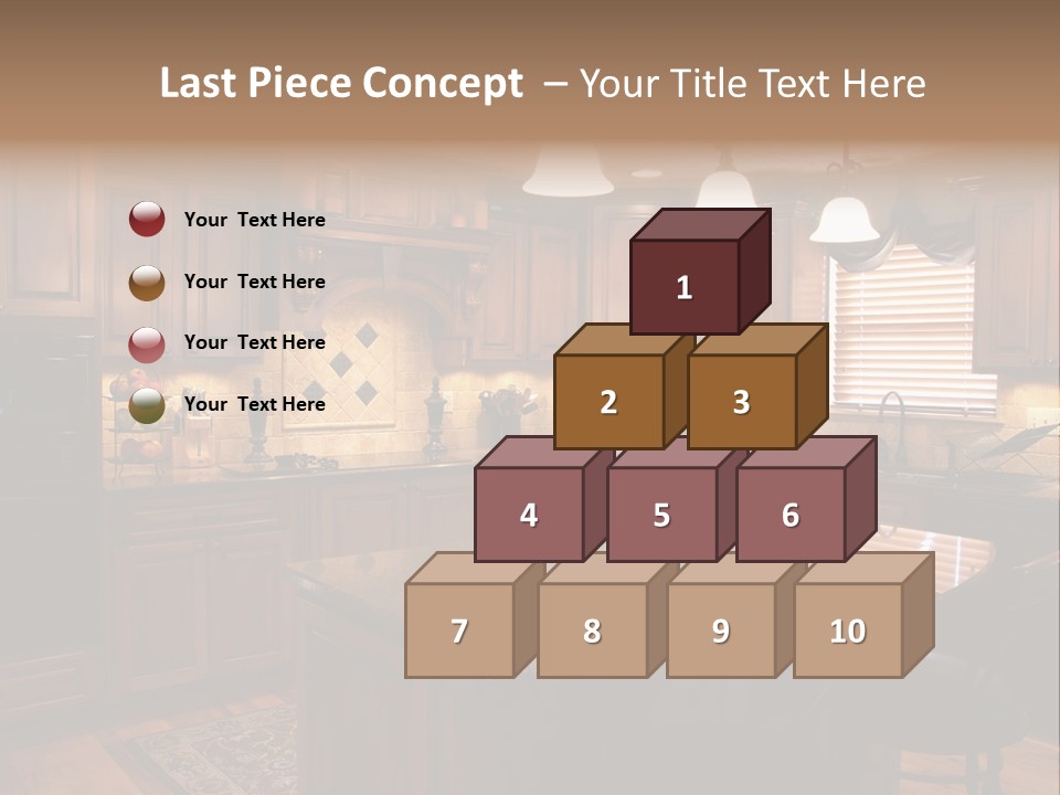 A Large Kitchen With A Center Island In The Middle Of It PowerPoint Template