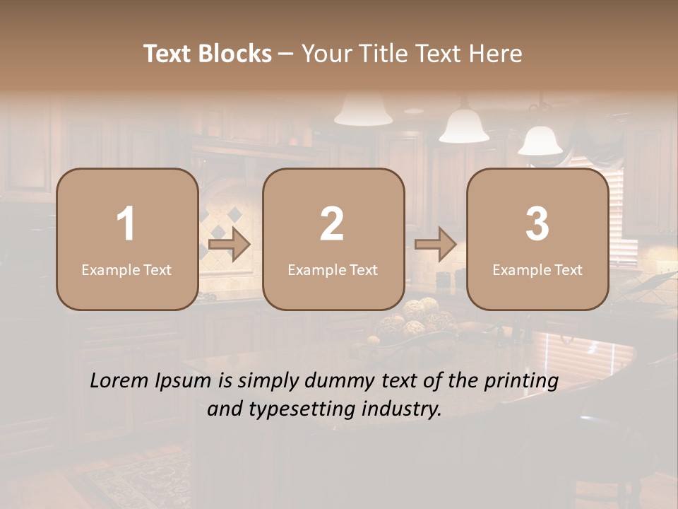 A Large Kitchen With A Center Island In The Middle Of It PowerPoint Template