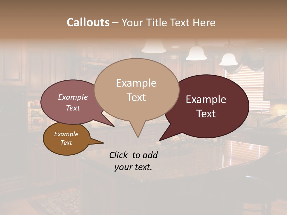 A Large Kitchen With A Center Island In The Middle Of It PowerPoint Template