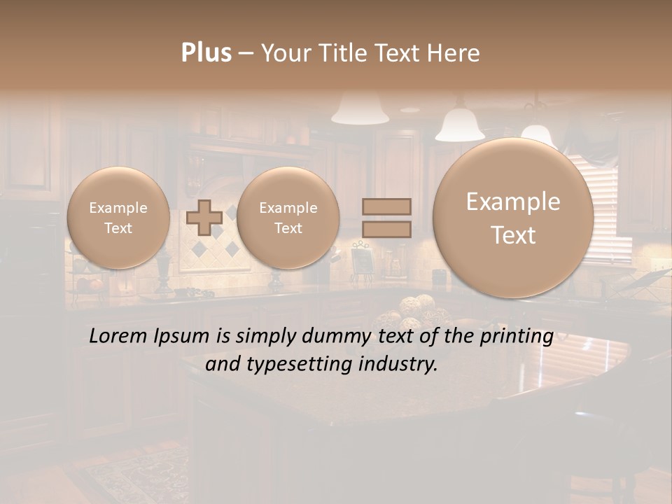 A Large Kitchen With A Center Island In The Middle Of It PowerPoint Template