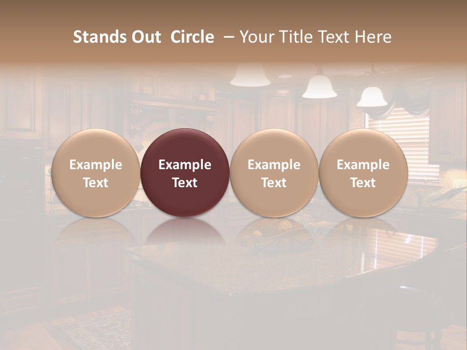 A Large Kitchen With A Center Island In The Middle Of It PowerPoint Template