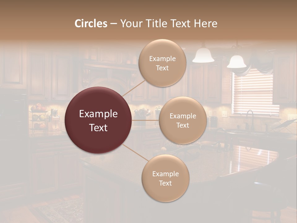 A Large Kitchen With A Center Island In The Middle Of It PowerPoint Template