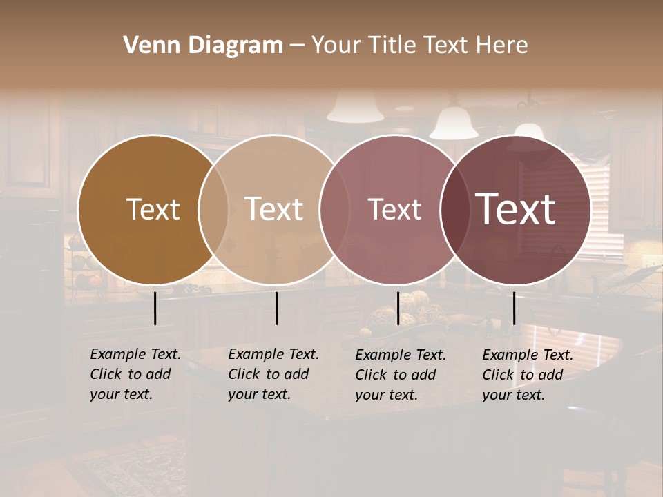 A Large Kitchen With A Center Island In The Middle Of It PowerPoint Template