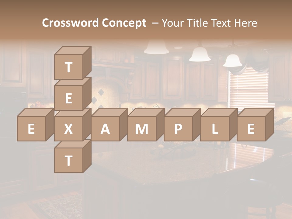 A Large Kitchen With A Center Island In The Middle Of It PowerPoint Template