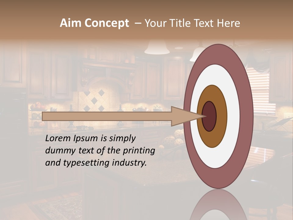 A Large Kitchen With A Center Island In The Middle Of It PowerPoint Template