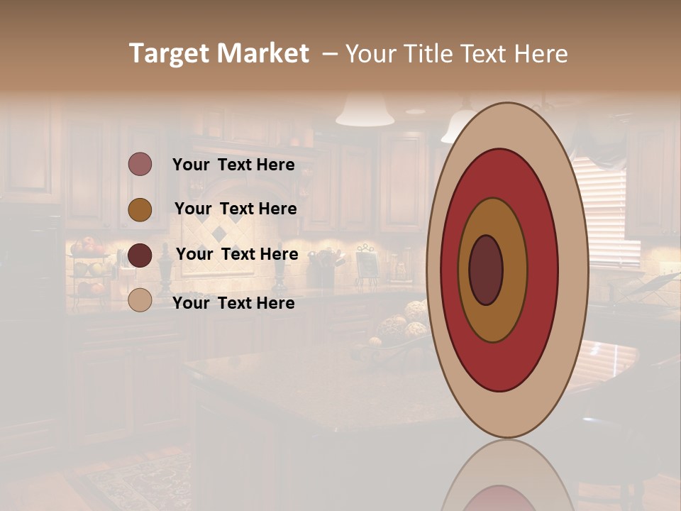 A Large Kitchen With A Center Island In The Middle Of It PowerPoint Template