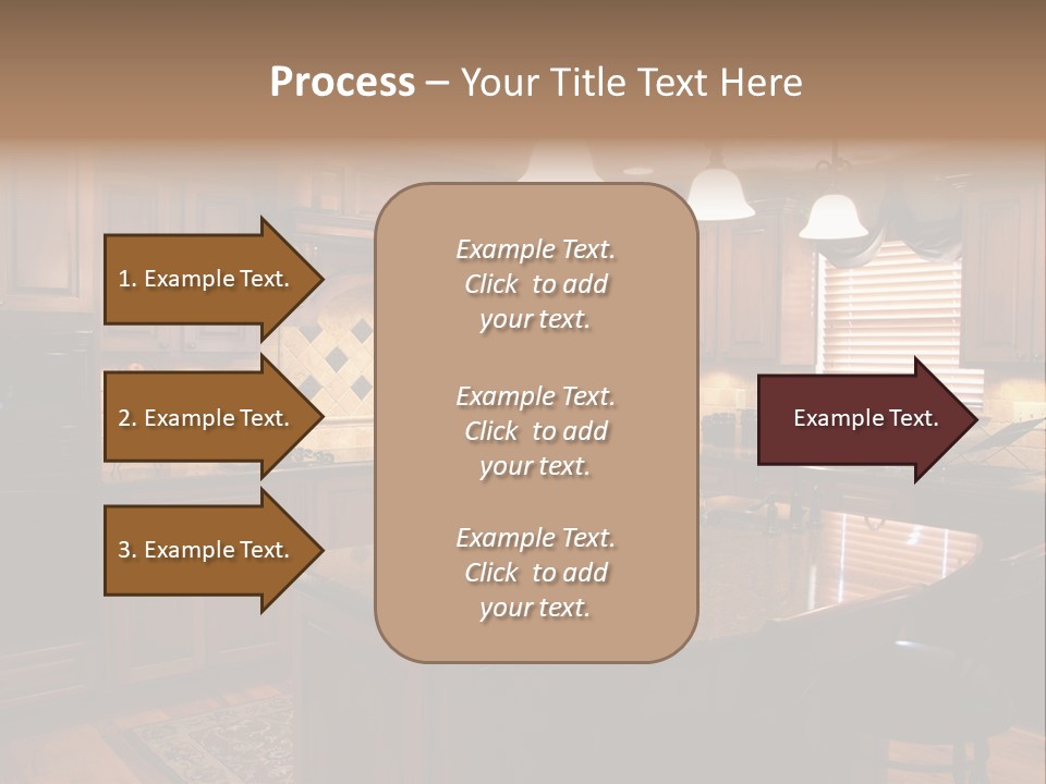 A Large Kitchen With A Center Island In The Middle Of It PowerPoint Template