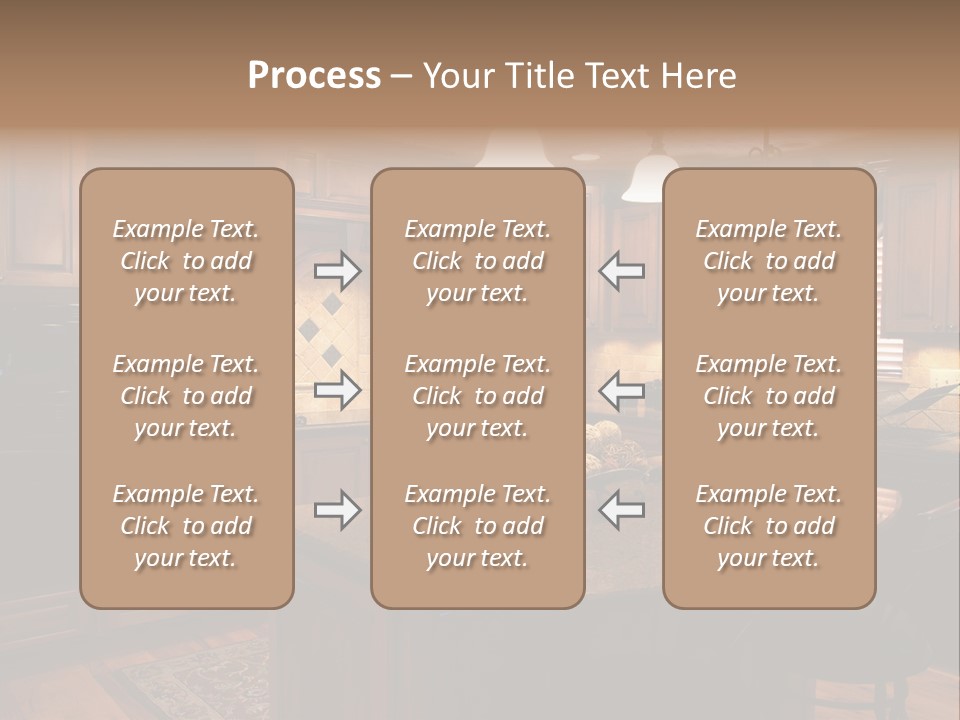 A Large Kitchen With A Center Island In The Middle Of It PowerPoint Template